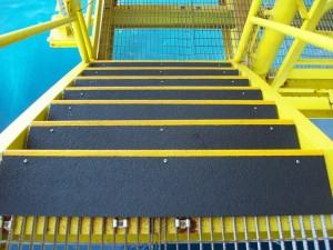 Offshore Rig in Malaysia with anti slip stair treads