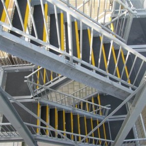 DHL Warehouse Fire Escape with SComp anti slip stair treads and flooring