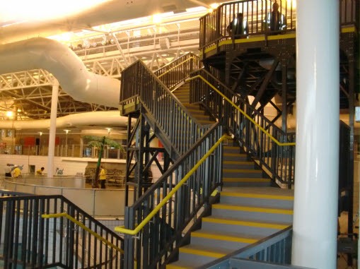 Anti-Slip Stair Treads on Swimming Pool Stairway
