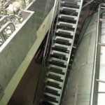 GRP anti-slip stair treads covering steel chequer plate